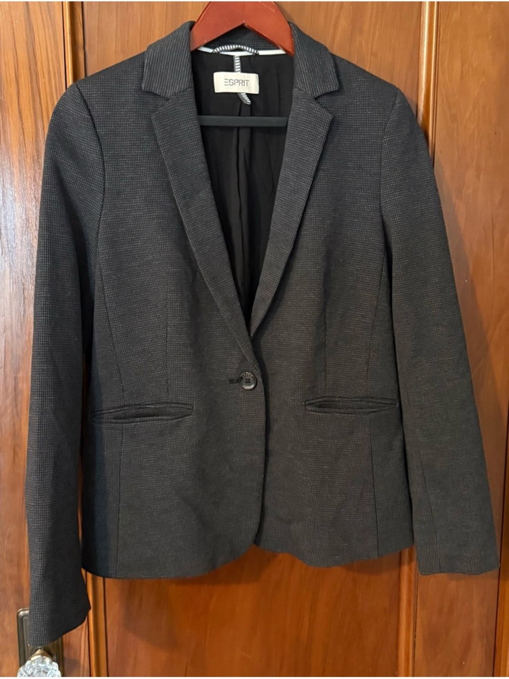 VTG  Esprit Black 1-Button Blazer Women’s 6 Notched Lapel Workwear Career Jacket